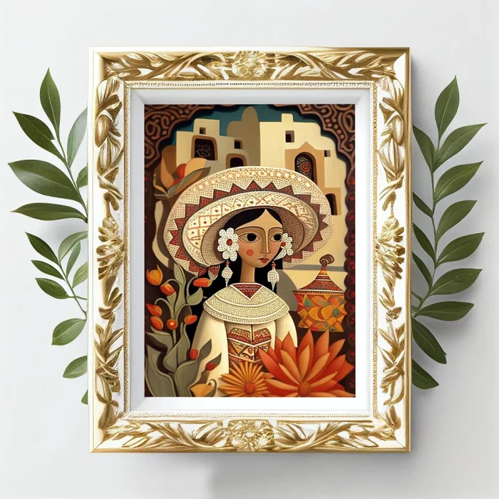 Modern Mexican Mexico Culture Folk girl Gift Wall Art Prints Canvas Painting Poster Pictures For Living Room bedroom Home Decor 4