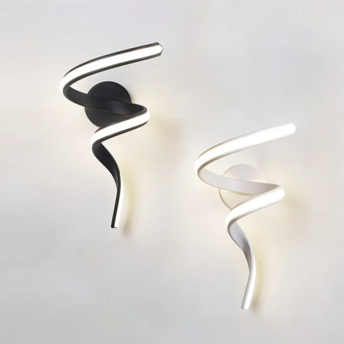 Modern LED Wall Lamp Minimalist Spiral Wall Light Curve Home Decor Fixture Surface Mount Art Led Wall Sconce For Bedroom Balcony 1