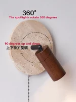 LED cave stone solid wood wall lamp for porch spot light bedroom study living room bedside lamp corridor lighting 3