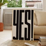 Modern Minimalist Nordic YES Quotes Black Red Wall Art Aluminum Frame Prints Canvas Painting Poster for Living Room Home Decor 3