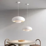 Nordic LED Pendant Lamp Simple Black and White Mushroom Lights Bedroom Dining Living Room Study Bar Indoor Home Hanging Fixtures 5