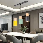 Nordic logs Simple Three-Headed Wrought Iron Restaurant Chandelier lamp Lighting Bar Restaurant Bedroom Study pendant light 3