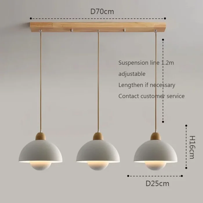 Nordic Classics Wood Pendant Lamps Restaurant Kitchen Hanging Light Creative Creamy Breeze Indoor lamps For Home Decor 4