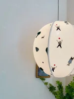 Embroidered Fabric Park Children's Chandelier Cotton Linen Handmade Cartoon Lamp Shade Cloakroom Study Bedroom Decorative Lamps 4