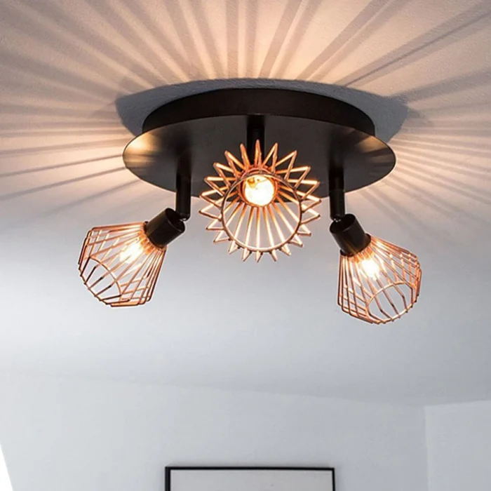 Modern Industal Chandelier 2/3 Heads Ceiling Lamp Retro Ceiling Light Bedroom Kitchen Living Room Decor Indoor Lighting Fixtures 3