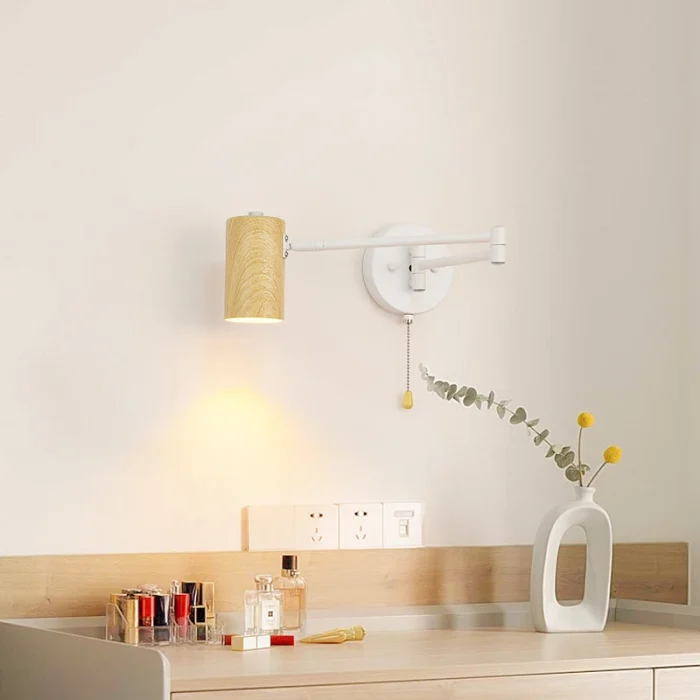 Nordic wall lamp Restaurant bedside bedroom retractable swing arm folding study reading eye protection LED lamps 3