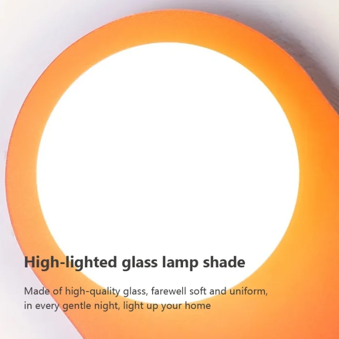Nordic Minimalist LED Wall Lamp  Glass Orange Wall Sconces Bedroom Living Room Corridor Decoration Aesthetic Lighting Fixtures 6
