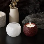 Lunar Texture Candle Jar Silicone Molds For DIY Concrete Plaster Pottery Candle Holder Cup Cement Molds Candle Making Supplies 4
