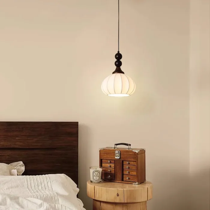 Retro Bedroom Bedside Chandelier Liftable Restaurant Bar Silk Lampshade Atmosphere Light Interior Decoration Light 4