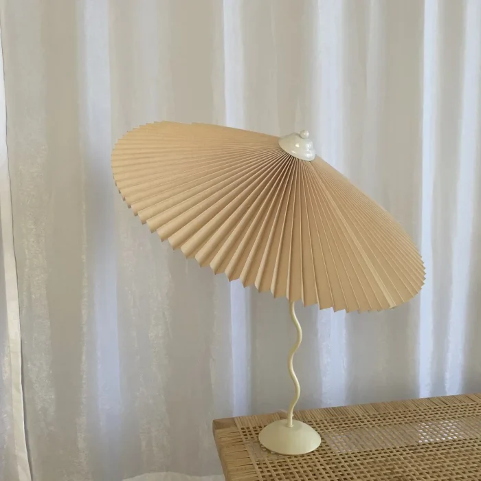 USB Pleated Umbrella Table Lamp Ins Swing Wrought Iron Master Bedroom Living Room Bedside Lamp E14 Lamp for Bedroom 1