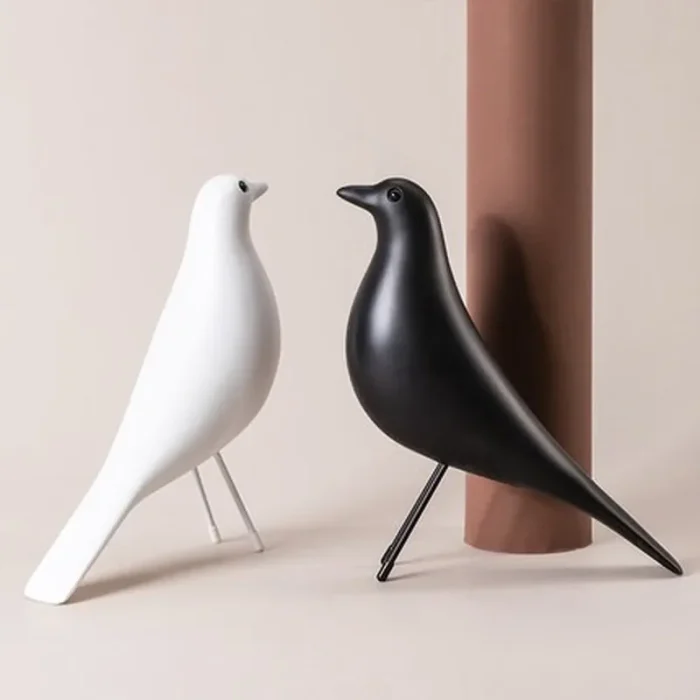 Nordic Home Furnishing Wooden Sculpture Office Decoration Home Furnishing Bird Sculpture Black Sculpture Decoration Figure Desk 2