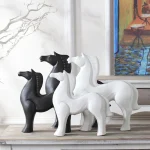 Nordic Home Office Decoration Ceramic Horse Crafts Desk Decoration Animal Figurine Gift Craft Supplies White Porcelain Bonsai 1