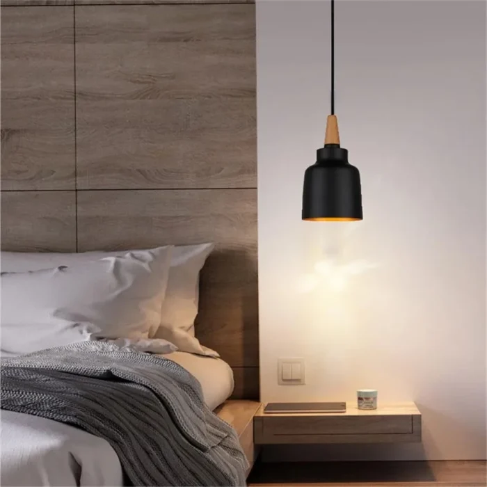 Modern Minimalist E27 Pendant Lights for Lving Room Bar Cafe Restaurant Decor Wood Aluminum Hanging Lamp Lighting Luminaire 6