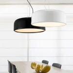 Nordic Dining Table LED Pendant Lamp Home Decor bedrooms Fixtures Pendant Lights Black White Lampshade Restaurant Hanging Lamp 6