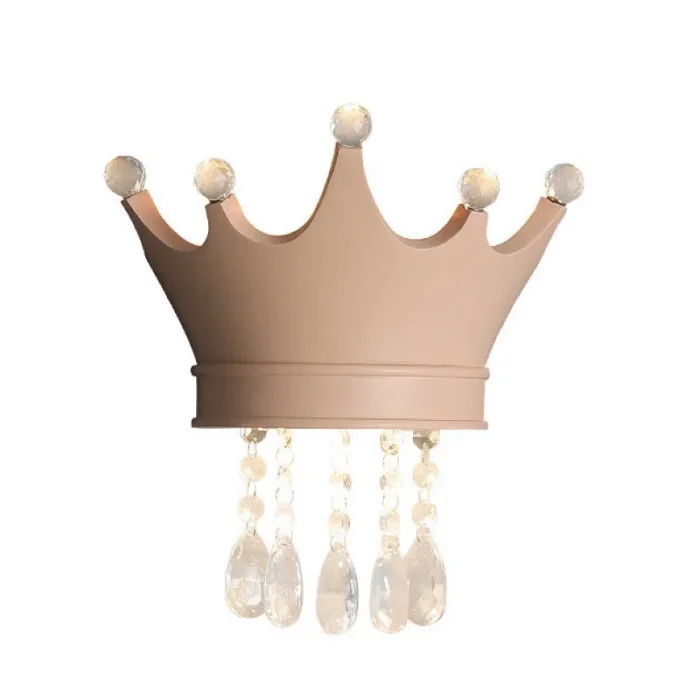 Light Luxury Style Wall Lamp Modern Children's Room Crystal Crown Wall Lamp Background Wall Bedside Wall Lamp Atmosphere Light 5