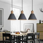 Nordic Wood Pendant Lights Vintage Modern LED Hanging Lamp for Living Room Kitchen Island Home Loft Industrial Decor Luminaire 4