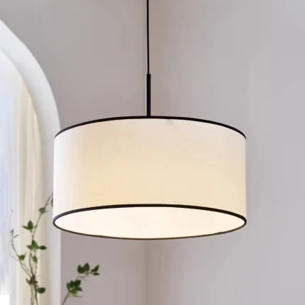 E27 Retro Cream Style Living Room Fabric Chandelier French Restaurant Decorative Lamp Bedroom Room Lighting 2