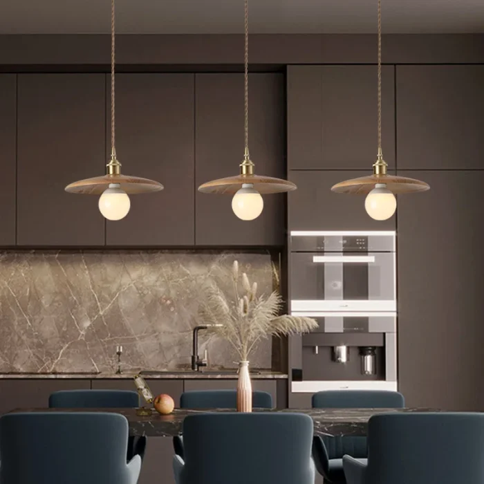 Nordic Solid Wood Pendant Light Bedside Dining Table Art Decorative Log Lamps Creative Restaurant Bar Tea Room Hanging Light E27 3
