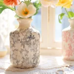 Nordic Blue and White Porcelain Ceramic Vase Living Room Bedroom Dining Table Flower Arrangement Container Wedding Decoration 2
