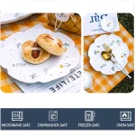 4piece Flower Ceramic Dinner Plate Set 3D Relief Dessert Plate Kitchen Pasta Bread Dish Tableware Service Dish 6/8.5inch Frosted 4