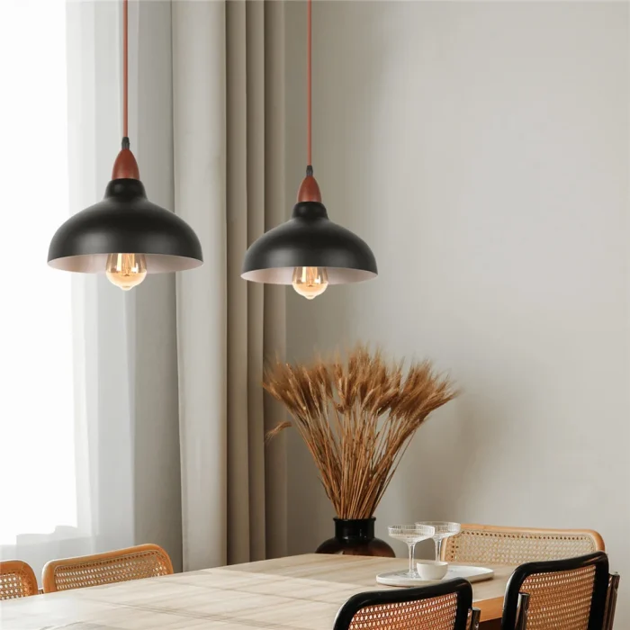 Nordic E27 Pendant Lights Industrial Hanging Lamp Indoor Lighting for Living Dining Room Kitchen White Black Suspension Light 1