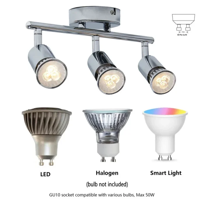 GU10 Industrial Ceiling Lighting Adjust Modern 3-Light Hanging Light Fixtures Metal Ceiling Lamp Spotlight Loft Bar Luminaire 3
