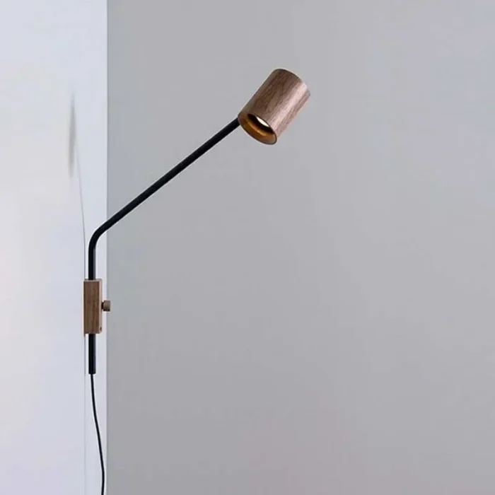 Reading Wall Lamp Bedroom Bedside Study Living Room Sofa with Plug Wire Wooden Rocker Arm Wall Light Wall Lights for Home 1