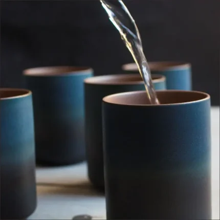 Restaurant Kiln Coffee Cup Japanese Stoneware Mugs Coffee Cups Large Water Cup Japanese Simple Gradient Mug Drinkware Kitchen 2