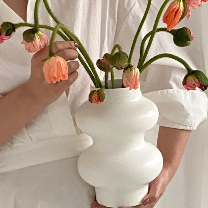 Nordic Style Ceramic Vase Ornaments Flower Arrangement Dried Flower Creative Art Home Living Room Vase Decoration Desktop Decor 4