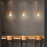 Nordic Pendant Light restaurant Hanging lamp personality creative clothing store retro solid wood bar small chandelier 4