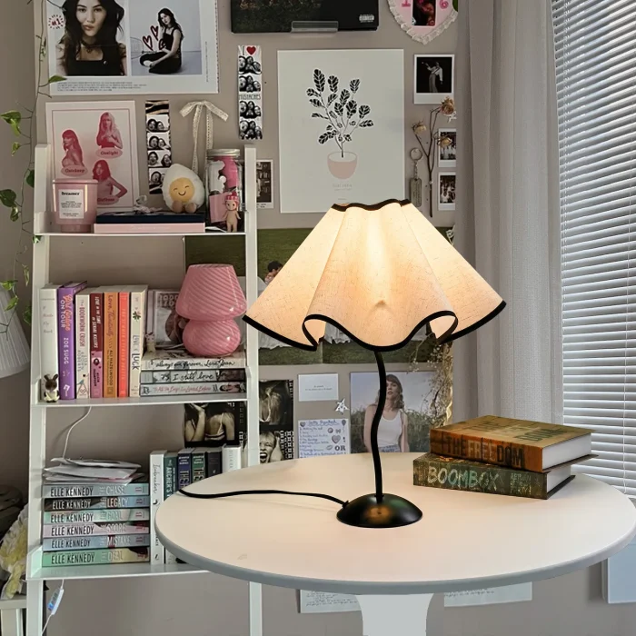 Petal Umbrella Lamp Table Lamp S Bar Iron Bedside Lights Bedroom Ambiance Night Light Simple Lights 2