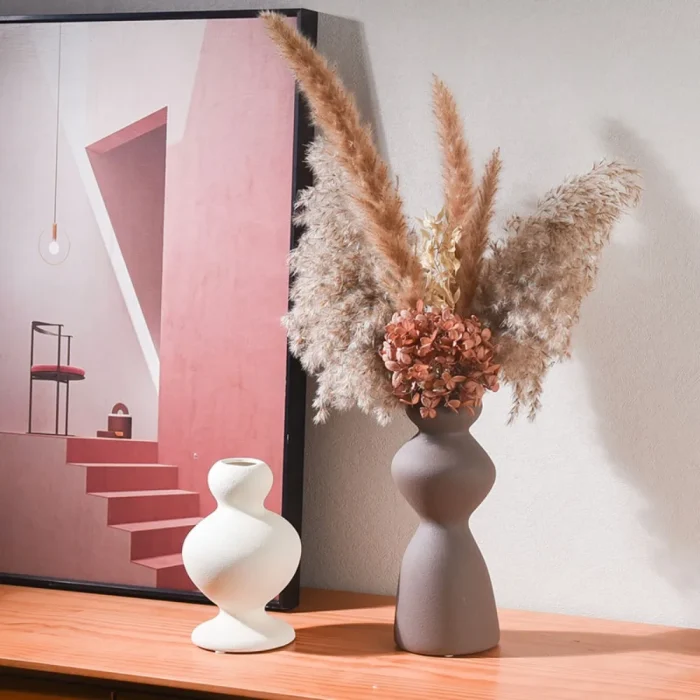 Nordic Ins Circle Ceramic Vase Ornaments Living Room Bedroom Dining Table Flower Arrangement Container Wedding Vase Decoration 1