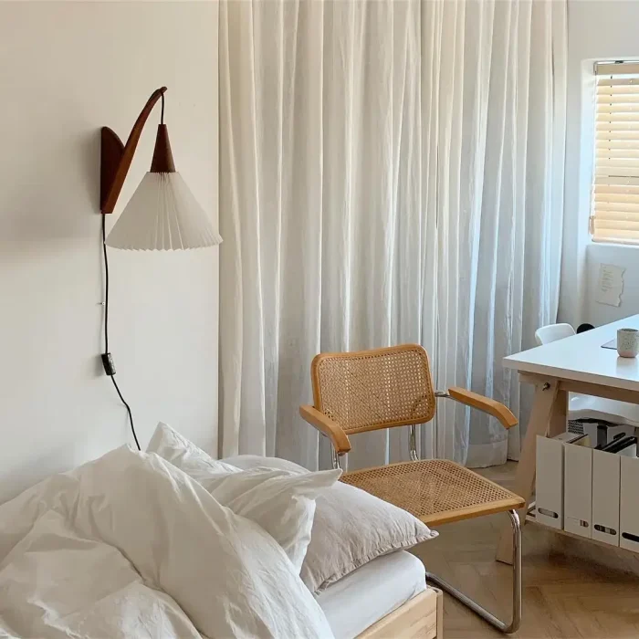 Solid Wood with Plug Wall Lamp Retro Bedroom Living Room Bedside Study Atmosphere Wall Light Decor 5