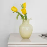 Middle ancient Fenton vase petal skirt, living room flower arrangement, hydroponic glass flower, French ins 3