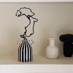 Nordic Ins Striped Ceramic Vase Ornaments Living Room Dining Table Desktop Flower Arrangement Container Wedding Vase Decoration 4