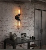 Loft Iron Black Wall Lamp Vintage Metal Cage E27 Wall Lights Sconce Bedroom Bar Counter Corridor Modern Indoor Lighting Lampshad 1