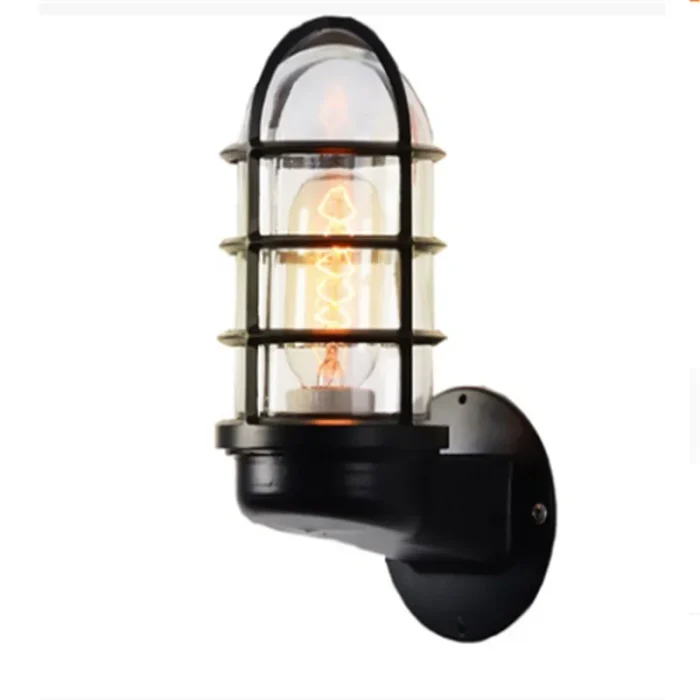Retro Glass Wall Lamp Vintage Industrial Luster Wall Light Home Decor Light Fixture For Loft Aisle Bar Indoor Courtyard Outdoor 5