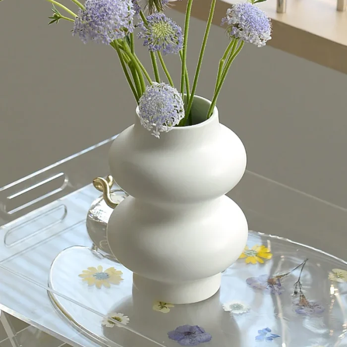 Nordic Style Ceramic Vase Ornaments Flower Arrangement Dried Flower Creative Art Home Living Room Vase Decoration Desktop Decor 5