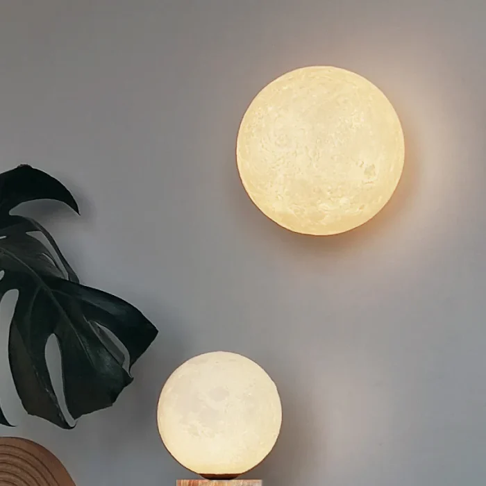 Creative 3D Printed Moon Wall Lamp Simple Modern Living Room Dining Room Children's Decorative Lamp Study Entrance Wall Lamp 4