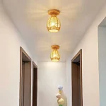Rattan Ceiling Lamp Creative Simple Handwoven Lamp Corridor Entrance Aisle Ceiling Lamp Home Decoration Lamp 3