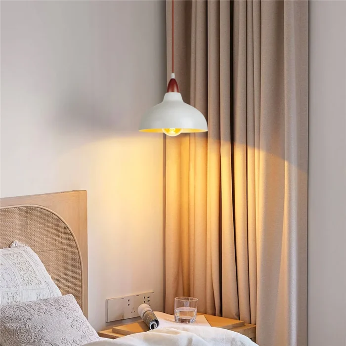 Nordic E27 Pendant Lights Industrial Hanging Lamp Indoor Lighting for Living Dining Room Kitchen White Black Suspension Light 5