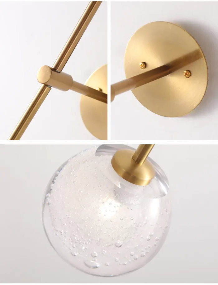 Minimalist Line Wall Lamp Bedroom Study Bedside Lamp Living Room Background Wall LED Bubble Glass Decorative Lamps 5