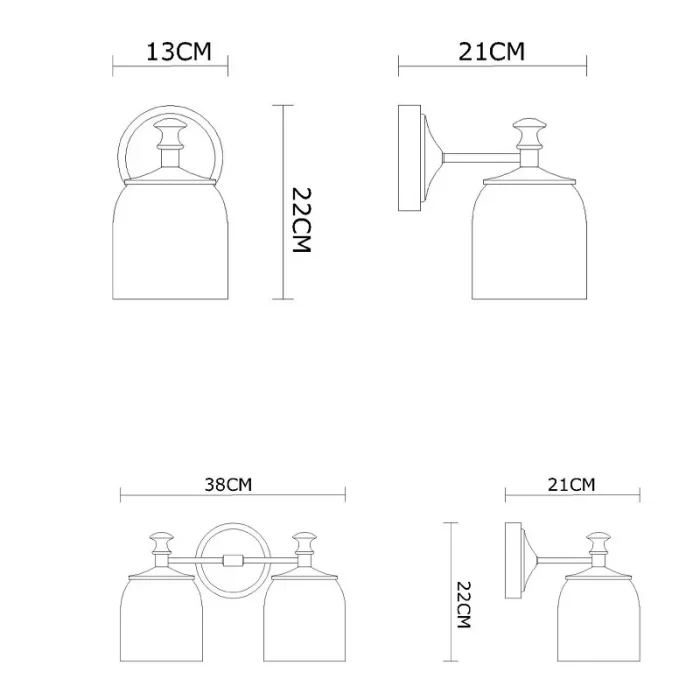Modern Wall Lamp Single-Head Bedroom Decorative Lamp Living Room Wall Background Wall Lamp Double-head Bathroom Mirror Headlight 6