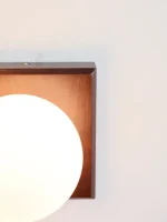North American walnut ball wall lamp minimalist hotel living room background wall bedside wood lamp 5