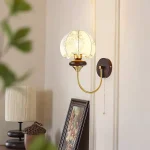French medieval wall lamp pattern cloth decoration bedroom bedside lamp background wall cable switch lamp 1