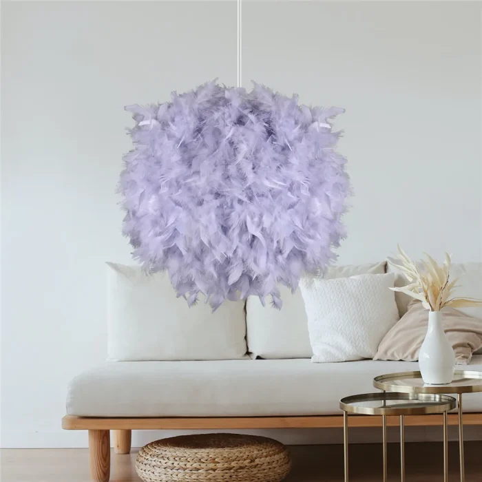 Mordern Feather Pendant Lamp Fairy Hanging Light E27 Lamp Holder for Bedroom Dining Room Cloakroom Shop Chandelier Art Decor 3