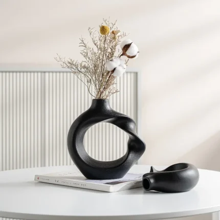 Modern Ceramic Wreath Vase Ornaments Home Living Room Homestay Hotel Tabletop Flower Arrangement Art Vase Christmas Decoration 2
