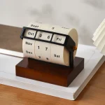 Creative Wooden Rotating Desk Calendar Desktop Ornaments Living Room Bedroom Book Table Calendar Ornaments Crafts Christmas Gift 5