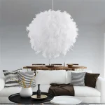 Mordern Feather Pendant Lamp Fairy Hanging Light E27 Lamp Holder for Bedroom Dining Room Cloakroom Shop Chandelier Art Decor 5