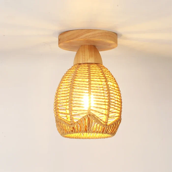 Rattan Ceiling Lamp Creative Simple Handwoven Lamp Corridor Entrance Aisle Ceiling Lamp Home Decoration Lamp 1